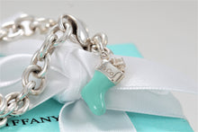Load image into Gallery viewer, Tiffany &amp; Co. Silver Blue Enamel Stocking Charm Bracelet
