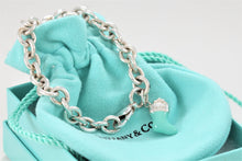 Load image into Gallery viewer, Tiffany &amp; Co. Silver Blue Enamel Stocking Charm Bracelet

