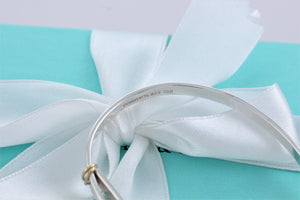 Tiffany & Co. 18K Gold & Silver Double Circle Hook Bangle Bracelet