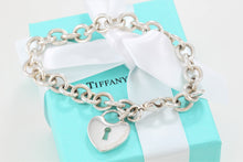 Load image into Gallery viewer, Tiffany &amp; Co. Silver Large Heart Keyhole Charm Bracelet
