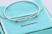 Load image into Gallery viewer, Tiffany &amp; Co. 18K Gold &amp; Silver Double Circle Hook Bangle Bracelet
