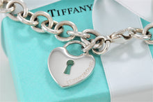 Load image into Gallery viewer, Tiffany &amp; Co. Silver Large Heart Keyhole Charm Bracelet
