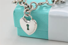 Load image into Gallery viewer, Tiffany &amp; Co. Silver Large Heart Keyhole Charm Bracelet
