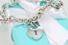 Load image into Gallery viewer, Tiffany &amp; Co. Silver Large Heart Keyhole Charm Bracelet
