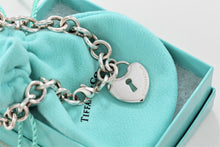 Load image into Gallery viewer, Tiffany &amp; Co. Silver Large Heart Keyhole Charm Bracelet
