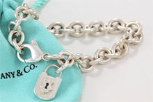 Load image into Gallery viewer, Tiffany &amp; Co. Silver Wavy Textured Keyhole Padlock Charm Bracelet
