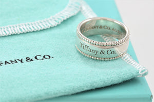 Tiffany & Co. Silver Yours "Tiffany & Co." Beaded Edge Ring