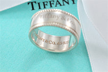 Load image into Gallery viewer, Tiffany &amp; Co. Silver Yours &quot;Tiffany &amp; Co.&quot; Beaded Edge Ring
