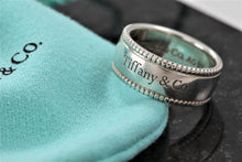 Load image into Gallery viewer, Tiffany &amp; Co. Silver Yours &quot;Tiffany &amp; Co.&quot; Beaded Edge Ring
