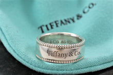 Load image into Gallery viewer, Tiffany &amp; Co. Silver Yours &quot;Tiffany &amp; Co.&quot; Beaded Edge Ring
