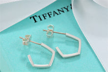 Load image into Gallery viewer, Tiffany &amp; Co. Silver Frank Gehry Pentagon Small Hoop Earrings
