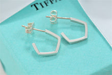 Load image into Gallery viewer, Tiffany &amp; Co. Silver Frank Gehry Pentagon Small Hoop Earrings
