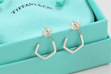 Load image into Gallery viewer, Tiffany &amp; Co. Silver Frank Gehry Pentagon Small Hoop Earrings
