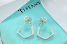Load image into Gallery viewer, Tiffany &amp; Co. Silver Frank Gehry Pentagon Small Hoop Earrings
