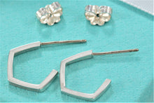 Load image into Gallery viewer, Tiffany &amp; Co. Silver Frank Gehry Pentagon Small Hoop Earrings
