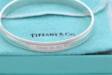 Load image into Gallery viewer, Tiffany &amp; Co. Silver Yours &#39;&#39;Close To My Heart&#39;&#39; Beaded Edge Bangle Bracelet
