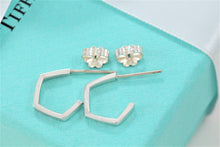 Load image into Gallery viewer, Tiffany &amp; Co. Silver Frank Gehry Pentagon Small Hoop Earrings
