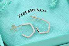 Load image into Gallery viewer, Tiffany &amp; Co. Silver Frank Gehry Pentagon Small Hoop Earrings
