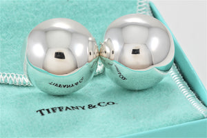 Tiffany & Co. Silver Round Dome Clip-on Earrings