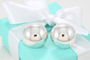 Tiffany & Co. Silver Round Dome Clip-on Earrings