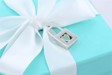 Load image into Gallery viewer, Tiffany &amp; Co. Silver Blue Enamel Heart Padlock Pendant
