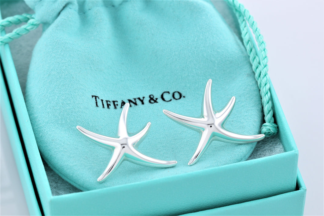 Tiffany & Co. Elsa Peretti Silver Large Starfish Stud Earrings