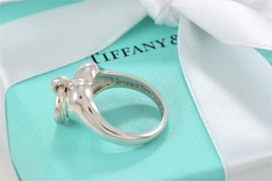 Tiffany & Co. Silver Puffy Heart Door Knocker Ring