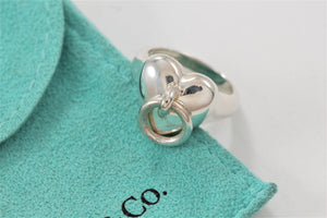 Tiffany & Co. Silver Puffy Heart Door Knocker Ring
