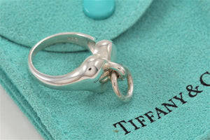 Tiffany & Co. Silver Puffy Heart Door Knocker Ring