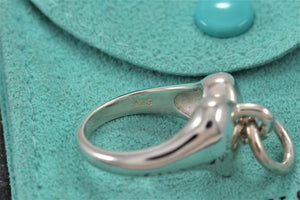 Tiffany & Co. Silver Puffy Heart Door Knocker Ring
