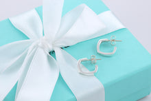 Load image into Gallery viewer, Tiffany &amp; Co. Silver Frank Gehry Mini Torque Square Hoop Earrings
