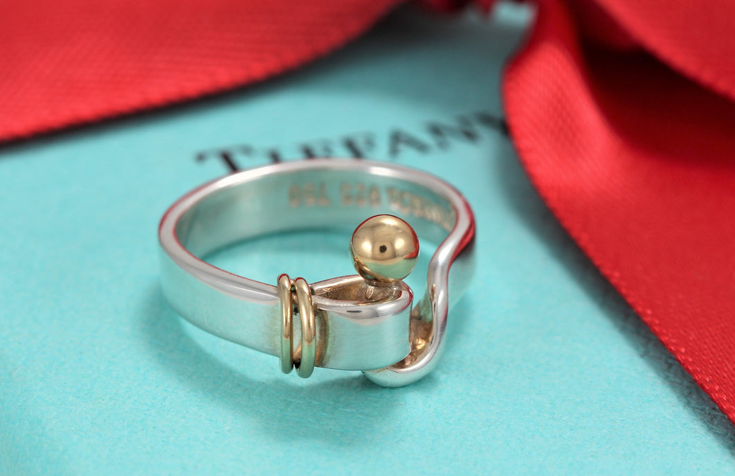 Tiffany & Co. Gold & Silver Hook & Eye Ring Vintage Version 2