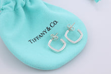 Load image into Gallery viewer, Tiffany &amp; Co. Silver Frank Gehry Mini Torque Square Hoop Earrings
