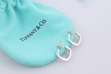 Load image into Gallery viewer, Tiffany &amp; Co. Silver Frank Gehry Mini Torque Square Hoop Earrings
