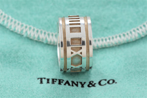 Tiffany & Co. Atlas Roman Silver Numerals Wide Band Ring