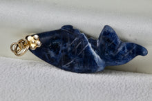 Load image into Gallery viewer, Lapis Lazuli Carved Fish Pendant
