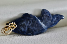 Load image into Gallery viewer, Lapis Lazuli Carved Fish Pendant
