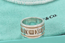 Load image into Gallery viewer, Tiffany &amp; Co. Atlas Roman Silver Numerals Wide Band Ring
