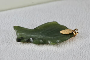 Green Jade Carved Fish Pendant