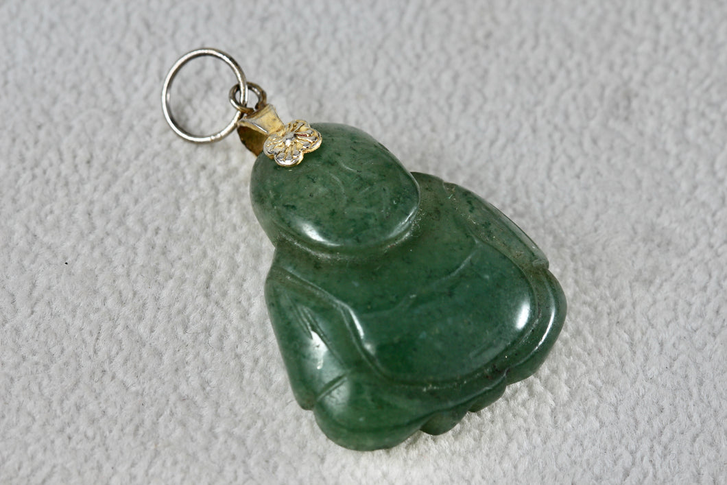 Green Jade Carved Budah Pendant