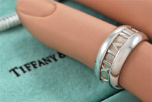 Load image into Gallery viewer, Tiffany &amp; Co. Atlas Silver Roman Numerals Stripe Band Ring
