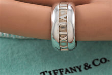 Load image into Gallery viewer, Tiffany &amp; Co. Atlas Silver Roman Numerals Stripe Band Ring
