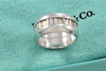 Load image into Gallery viewer, Tiffany &amp; Co. Atlas Silver Roman Numerals Stripe Band Ring
