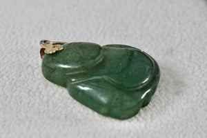 Green Jade Carved Budah Pendant