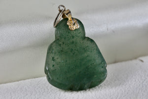 Green Jade Carved Budah Pendant