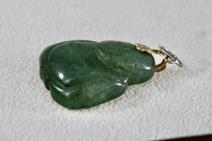 Green Jade Carved Budah Pendant