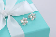 Load image into Gallery viewer, Tiffany &amp; Co. Nature Silver Pearl Flower Stud Earrings
