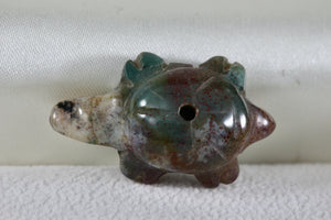 Jade Carved Turtle Thread Bead Pendant