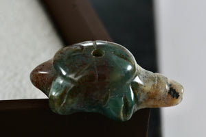 Jade Carved Turtle Thread Bead Pendant