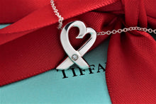 Load image into Gallery viewer, Tiffany &amp; Co. Paloma Picasso Silver Loving Heart Diamond Necklace
